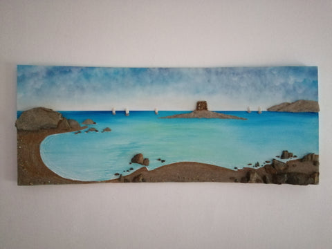 SEA & ROCKS " La Pelosa ( Stintino) " 130 x 45 cm
