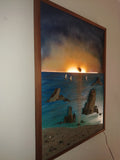 Sea & Rocks ""70 x50 cm"" (quadro con luce led tramonto)